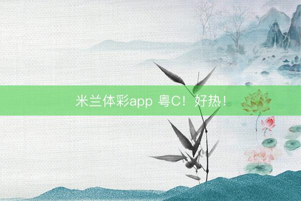 米兰体彩app 粤C！好热！