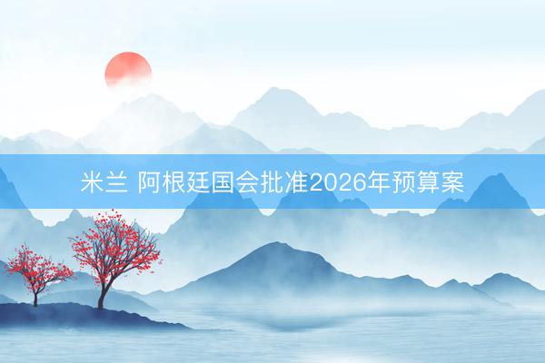 米兰 阿根廷国会批准2026年预算案