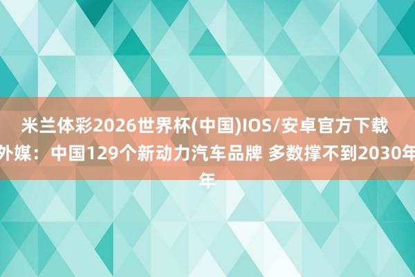 米兰体彩2026世界杯(中国)IOS/安卓官方下载 外媒:中国129个新动力汽车品牌 多数撑不到2030年