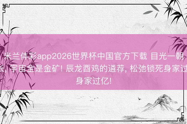 米兰体彩app2026世界杯中国官方下载 目光一朝拉长, 宇宙全是金矿! 辰龙酉鸡的遴荐, 松弛锁死身家过亿!