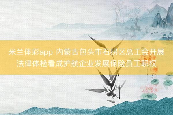 米兰体彩app 内蒙古包头市石拐区总工会开展法律体检看成护航企业发展保险员工职权